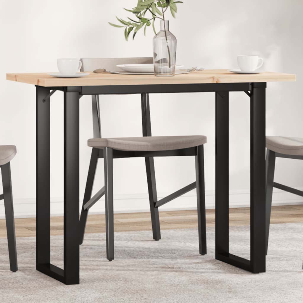 Spisebord Kjøkkenbord O-ramme 100x50x75,5 cm heltre furu og støpejern