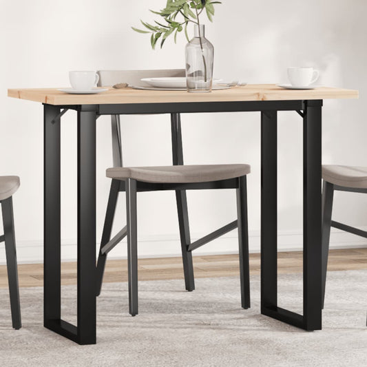 Spisebord O-ramme 100x50x75,5 cm heltre furu og stål