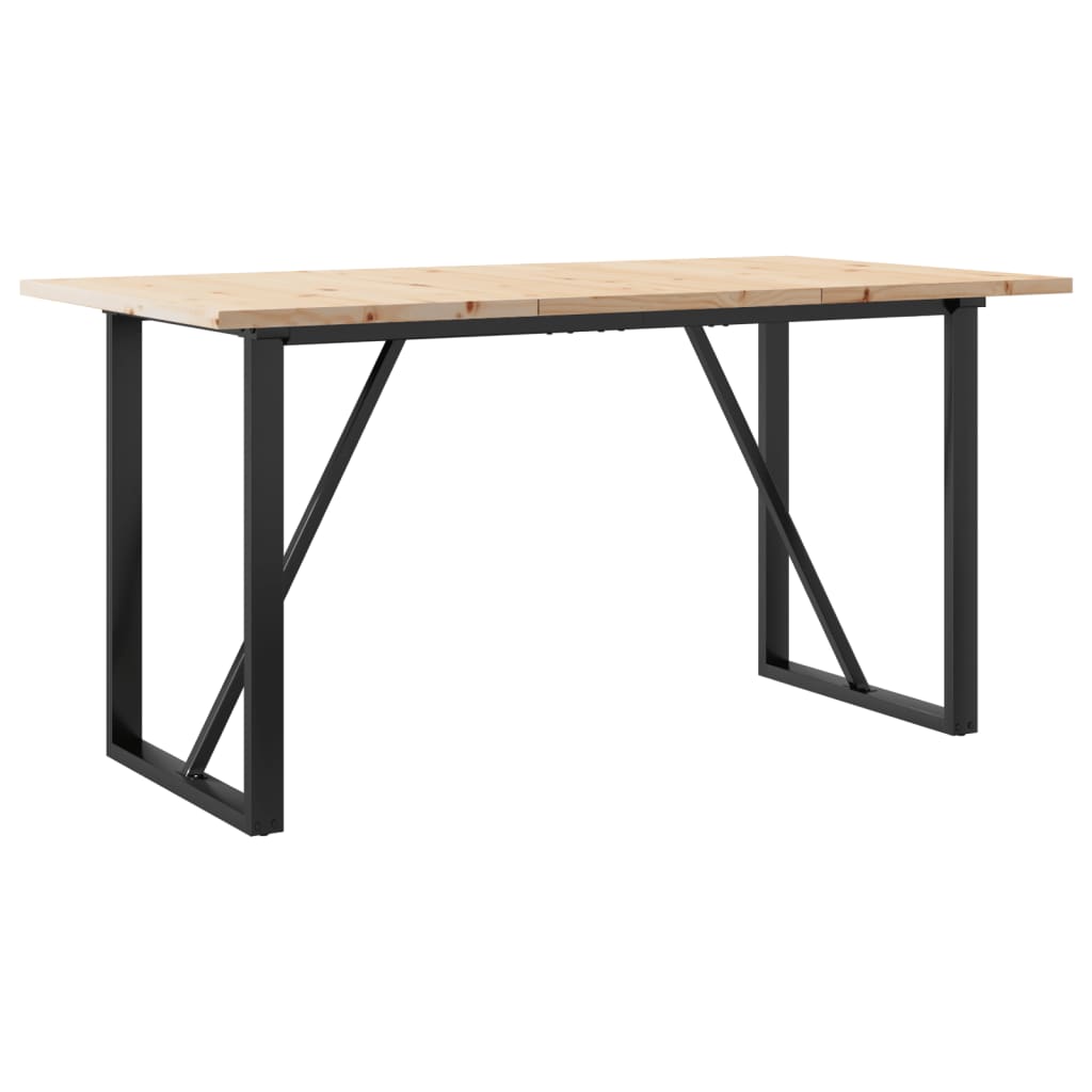 Spisebord O-ramme 140x80x75,5 cm heltre furu og stål