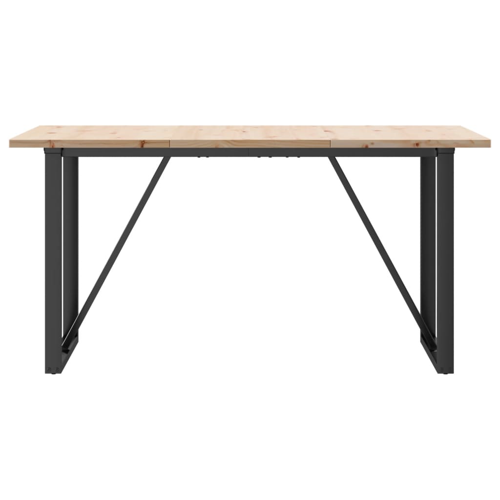 Spisebord O-ramme 140x80x75,5 cm heltre furu og stål