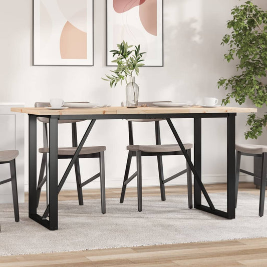 Spisebord O-ramme 140x80x75,5 cm heltre furu og stål