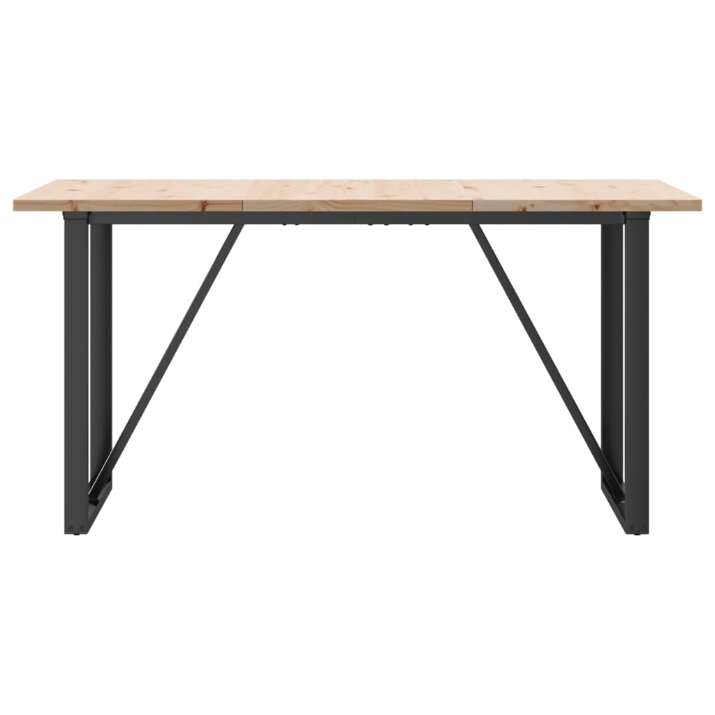 Spisebord O-ramme 160x80x75,5 cm heltre furu og stål