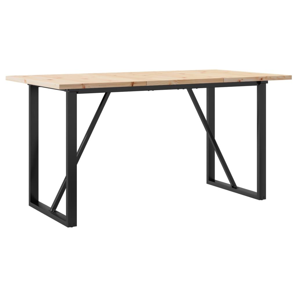 Spisebord O-ramme 160x80x75,5 cm heltre furu og stål