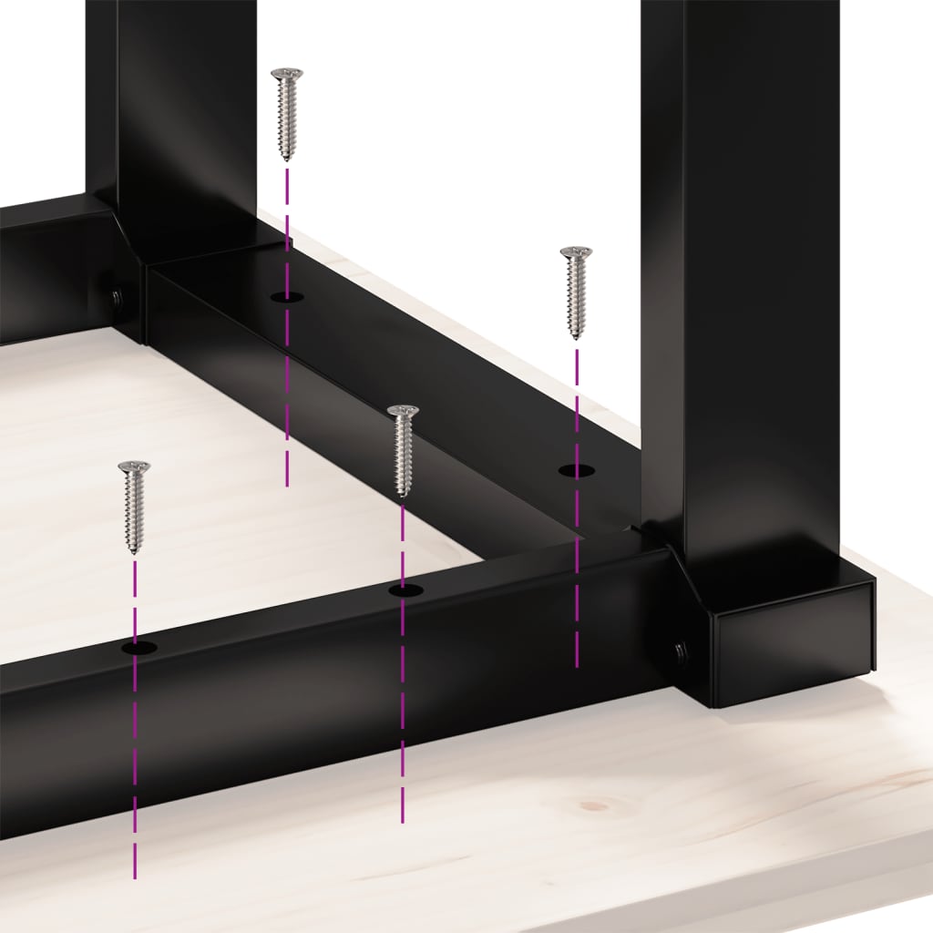 Spisebord O-ramme 160x80x75,5 cm heltre furu og stål
