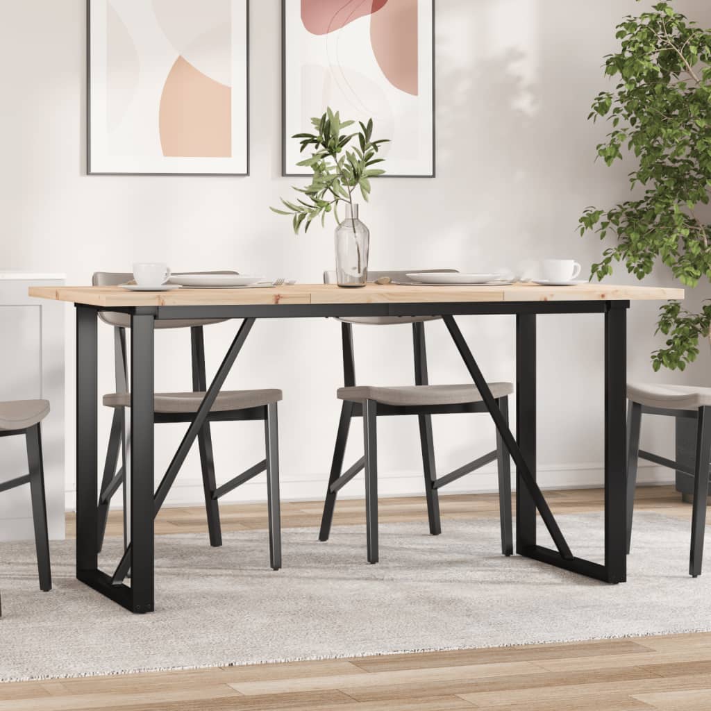 Spisebord O-ramme 160x80x75,5 cm heltre furu og stål