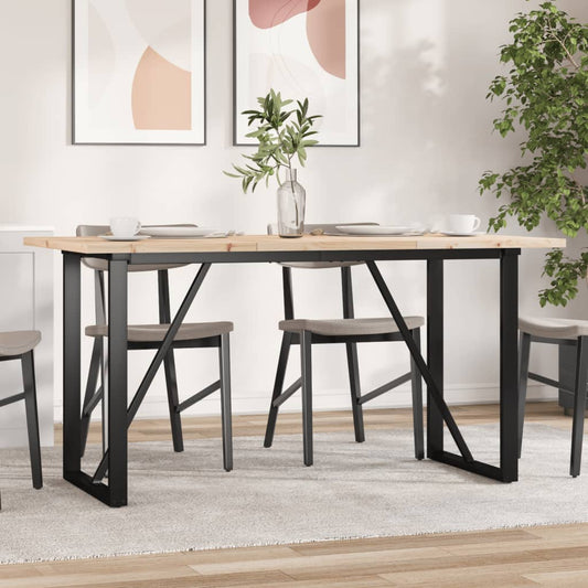 Spisebord O-ramme 160x80x75,5 cm heltre furu og stål