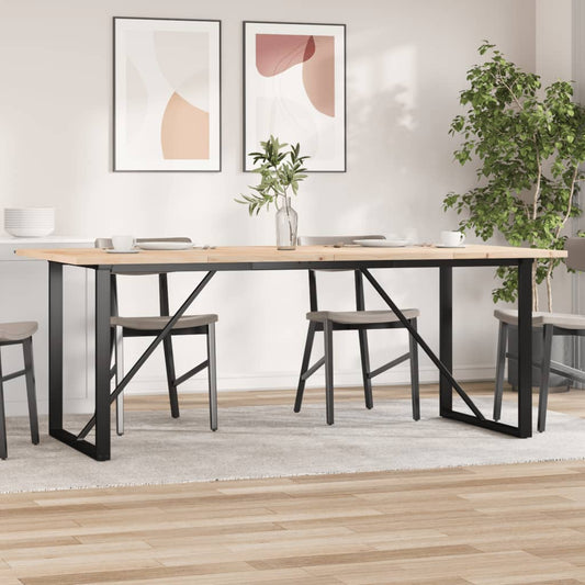 Spisebord O-ramme 200x100x75,5 cm heltre furu og stål