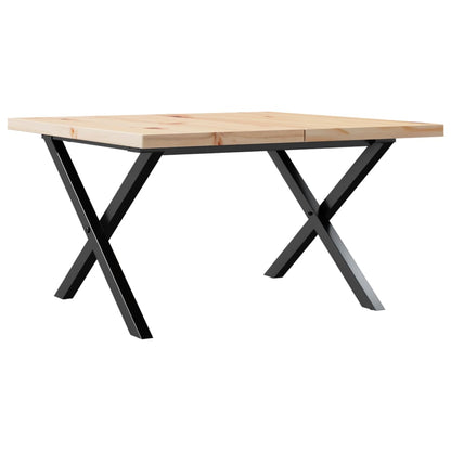 Salongbord Sofabord DIV. X-ramme 60x60x40,5 cm heltre furu og støpejern