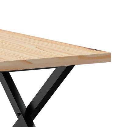 Salongbord Sofabord DIV. X-ramme 60x60x40,5 cm heltre furu og støpejern