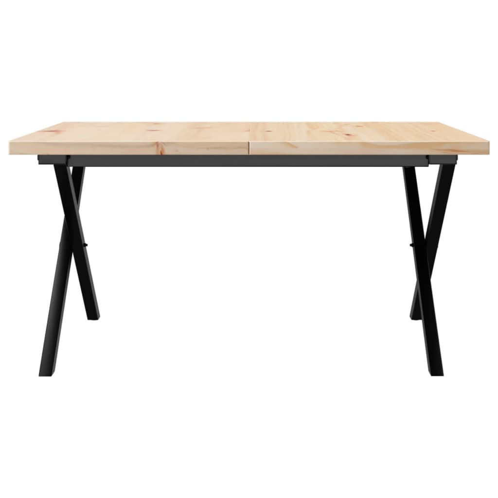 Salongbord Sofabord DIV. X-ramme 80x80x45,5 cm heltre furu og støpejern