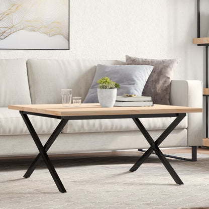 Salongbord Sofabord DIV. X-ramme 80x80x45,5 cm heltre furu og støpejern