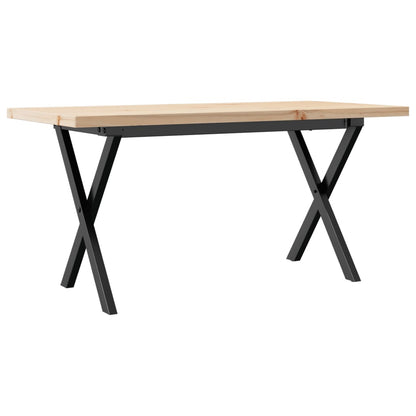 Salongbord Sofabord DIV. X-ramme 90x40x45,5 cm heltre furu og støpejern