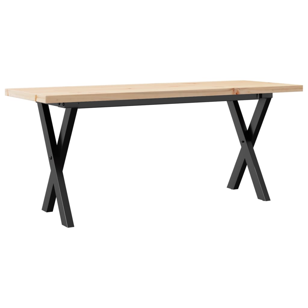 Salongbord Sofabord DIV. X-ramme 110x40x45,5 cm heltre furu og støpejern
