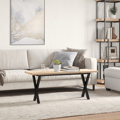 Salongbord Sofabord DIV. X-ramme 110x40x45,5 cm heltre furu og støpejern