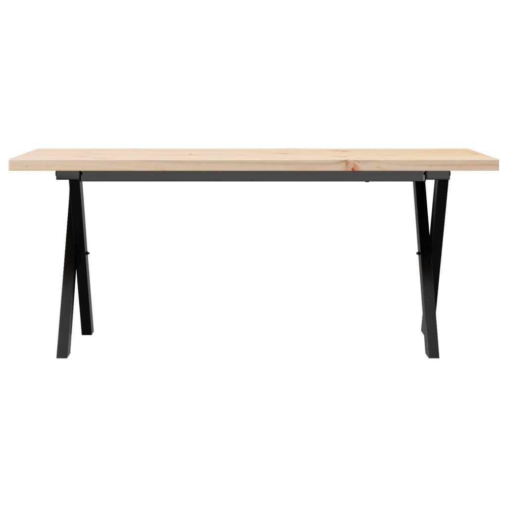 Salongbord Sofabord DIV. X-ramme 110x40x45,5 cm heltre furu og støpejern