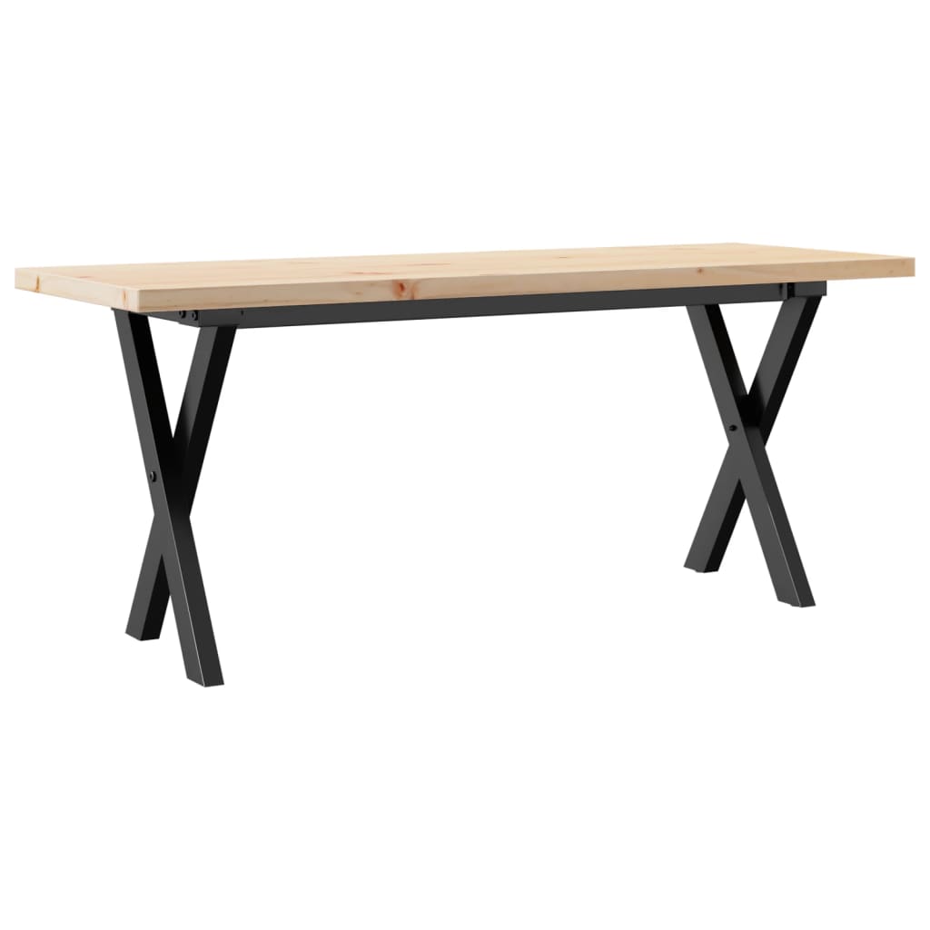 Salongbord Sofabord DIV. X-ramme 110x40x45,5 cm heltre furu og støpejern