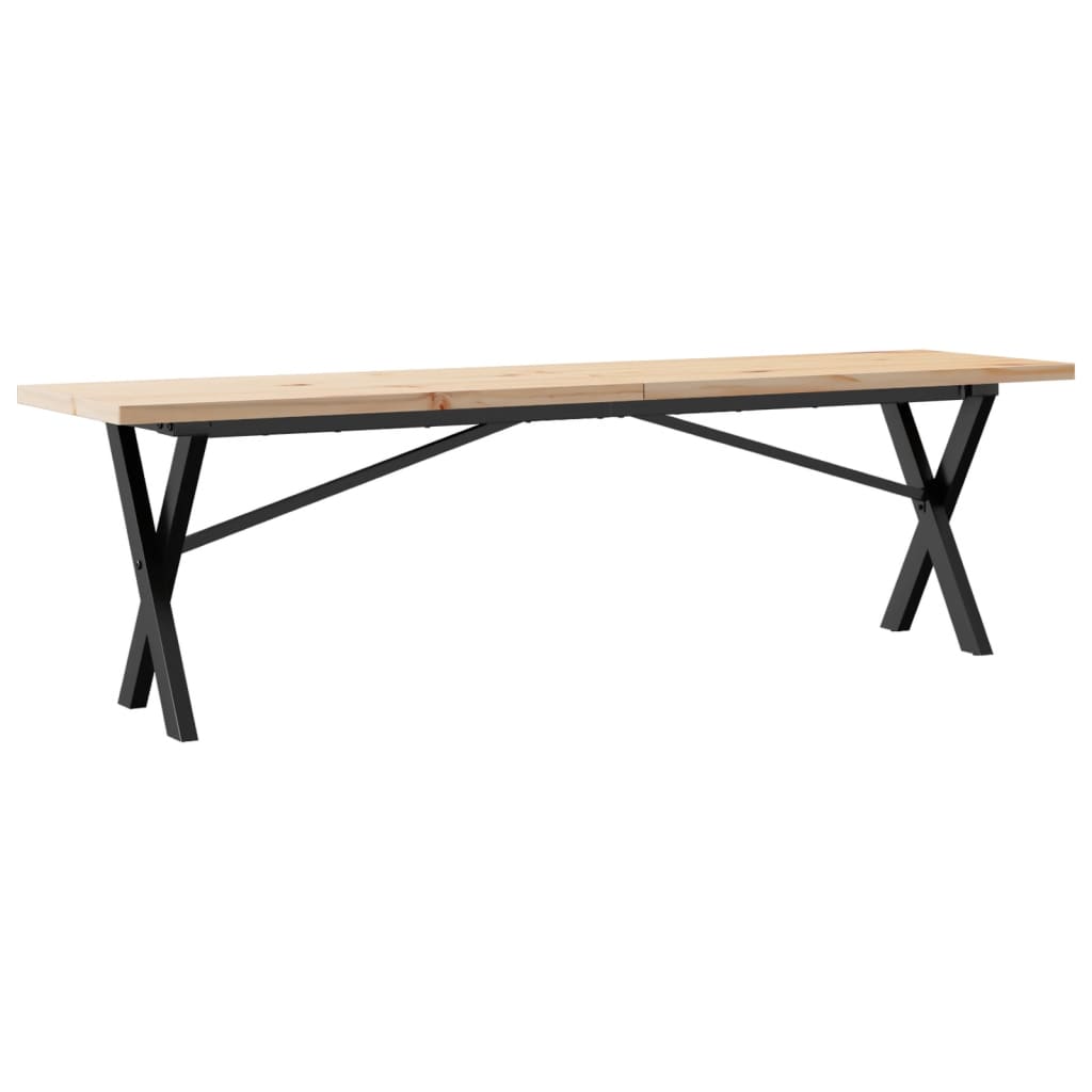 Salongbord Sofabord DIV. X-ramme 160x40x45,5 cm heltre furu og støpejern