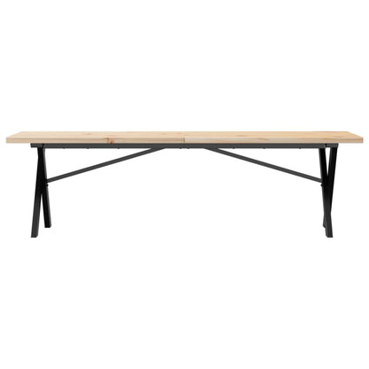 Salongbord Sofabord DIV. X-ramme 160x40x45,5 cm heltre furu og støpejern