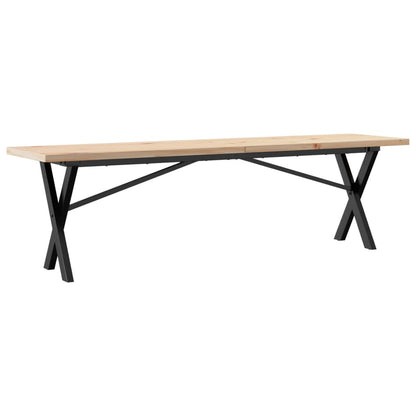 Salongbord Sofabord DIV. X-ramme 160x40x45,5 cm heltre furu og støpejern