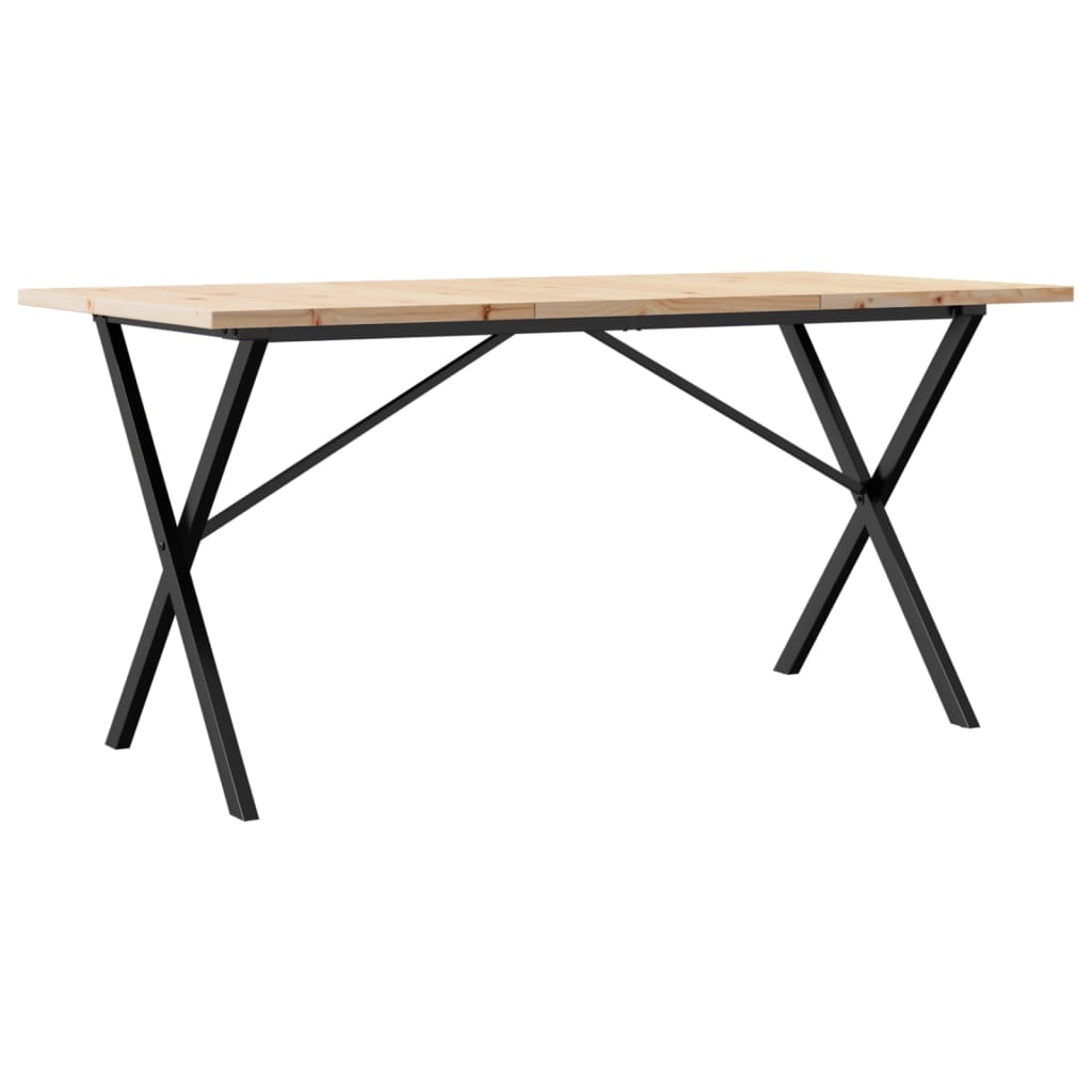 Spisebord Kjøkkenbord X-ramme 160x80x75,5 cm heltre furu og støpejern
