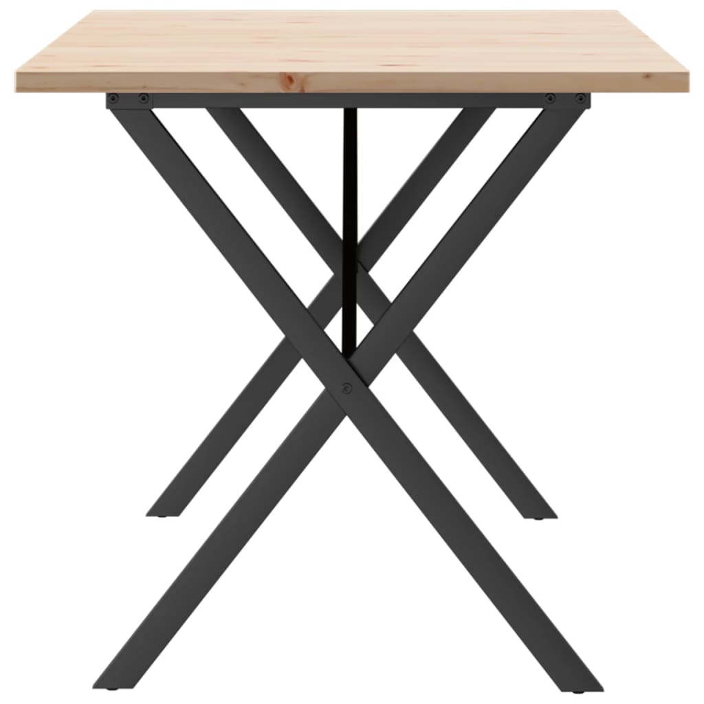 Spisebord Kjøkkenbord X-ramme 160x80x75,5 cm heltre furu og støpejern