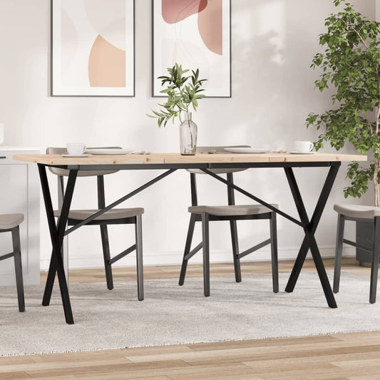 Spisebord Kjøkkenbord X-ramme 160x80x75,5 cm heltre furu og støpejern
