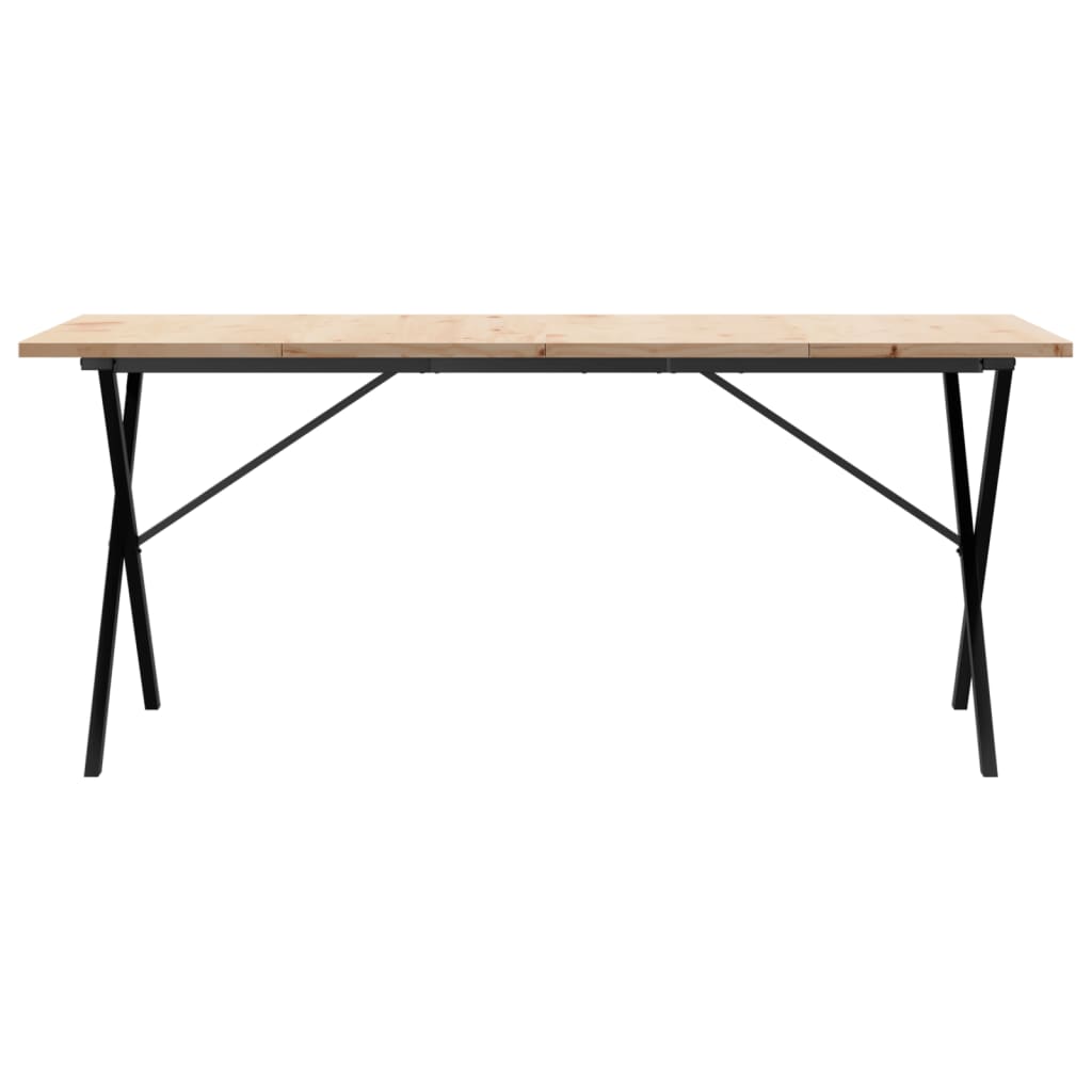 Spisebord Kjøkkenbord X-ramme 180x90x75,5 cm heltre furu og støpejern