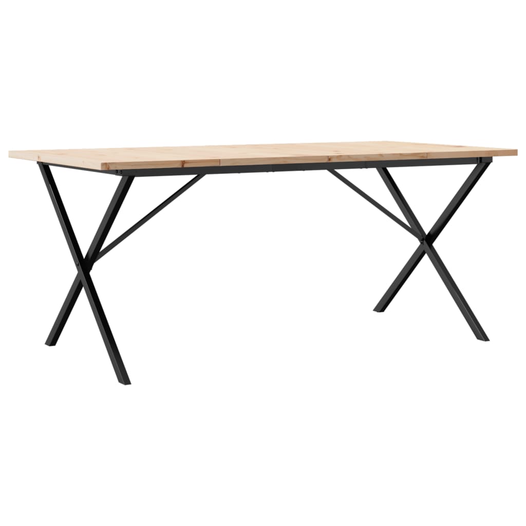 Spisebord Kjøkkenbord X-ramme 180x90x75,5 cm heltre furu og støpejern