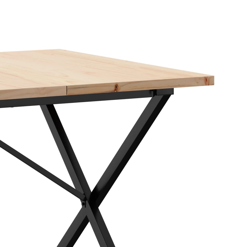 Spisebord Kjøkkenbord X-ramme 180x90x75,5 cm heltre furu og støpejern