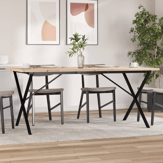 Spisebord Kjøkkenbord X-ramme 180x90x75,5 cm heltre furu og støpejern