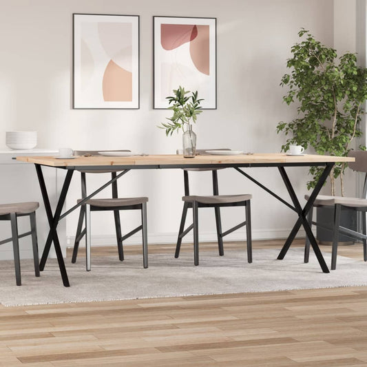 Spisebord Kjøkkenbord X-ramme 200x100x75,5 cm heltre furu og støpejern