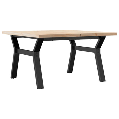 Salongbord Sofabord DIV. Y-ramme 80x80x45,5 cm heltre furu og støpejern