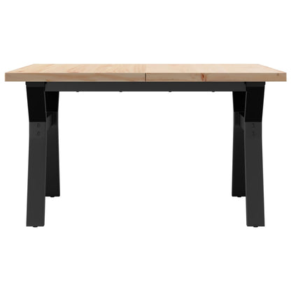 Salongbord Sofabord DIV. Y-ramme 80x80x45,5 cm heltre furu og støpejern