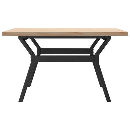 Salongbord Sofabord DIV. Y-ramme 80x80x45,5 cm heltre furu og støpejern