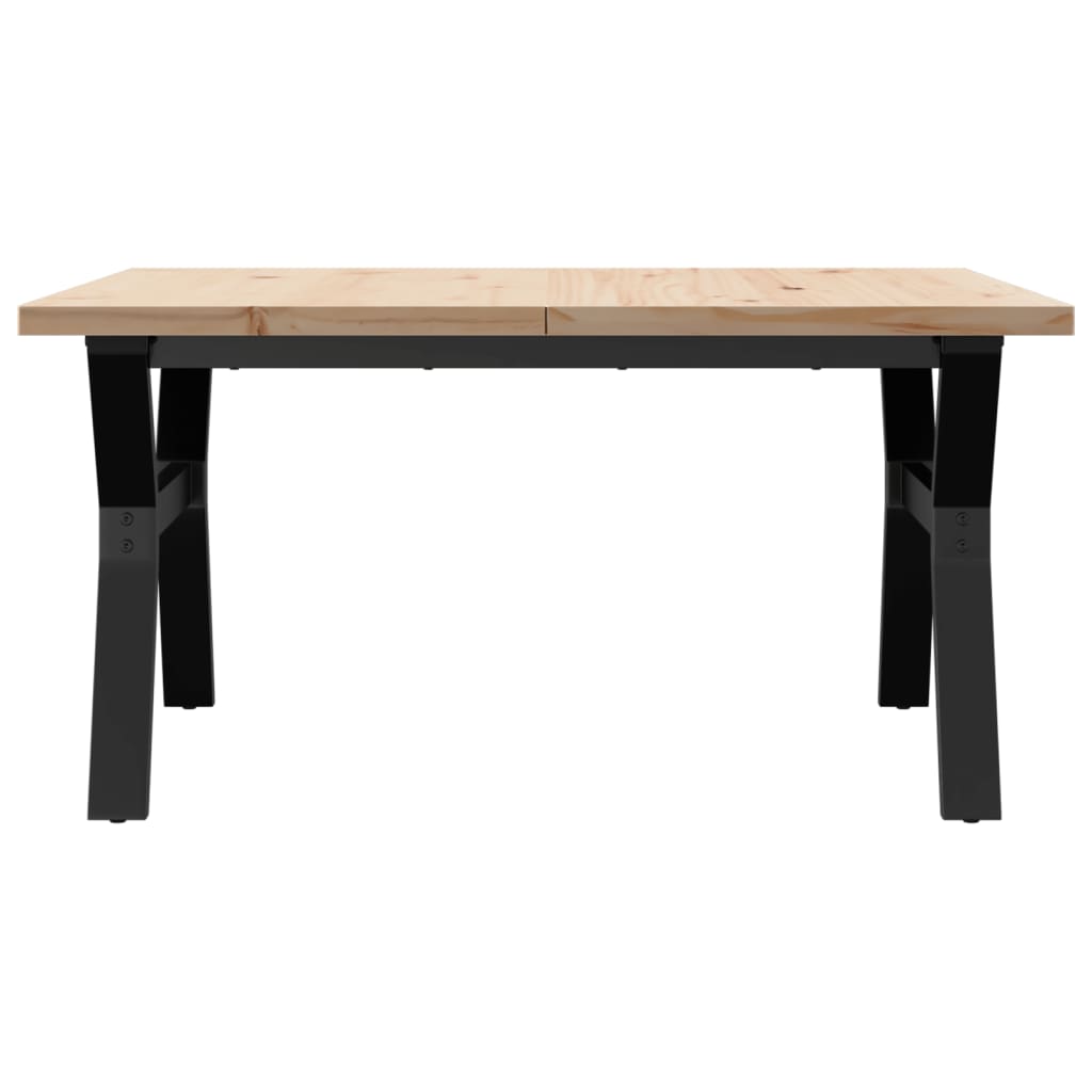 Salongbord Sofabord DIV. Y-ramme 90x90x45,5 cm heltre furu og støpejern