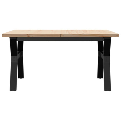 Salongbord Sofabord DIV. Y-ramme 90x90x45,5 cm heltre furu og støpejern