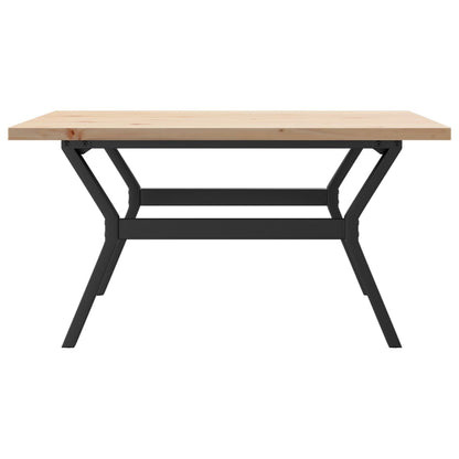 Salongbord Sofabord DIV. Y-ramme 90x90x45,5 cm heltre furu og støpejern