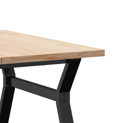 Salongbord Sofabord DIV. Y-ramme 90x90x45,5 cm heltre furu og støpejern