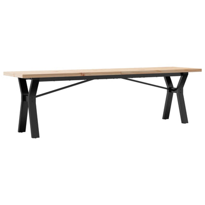 Salongbord Sofabord DIV. Y-ramme 160x40x45,5 cm heltre furu og støpejern