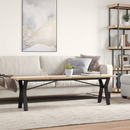 Salongbord Sofabord DIV. Y-ramme 160x40x45,5 cm heltre furu og støpejern