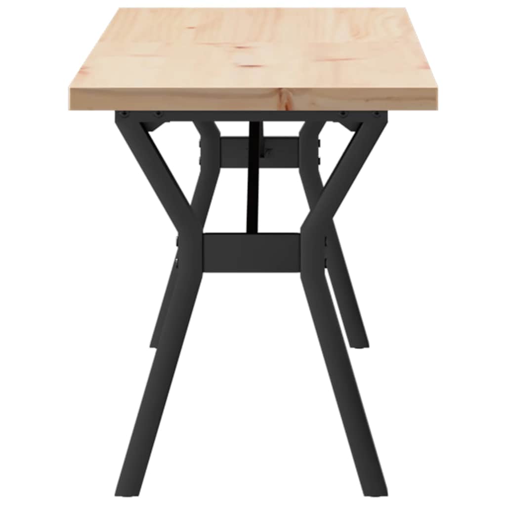 Salongbord Sofabord DIV. Y-ramme 160x40x45,5 cm heltre furu og støpejern