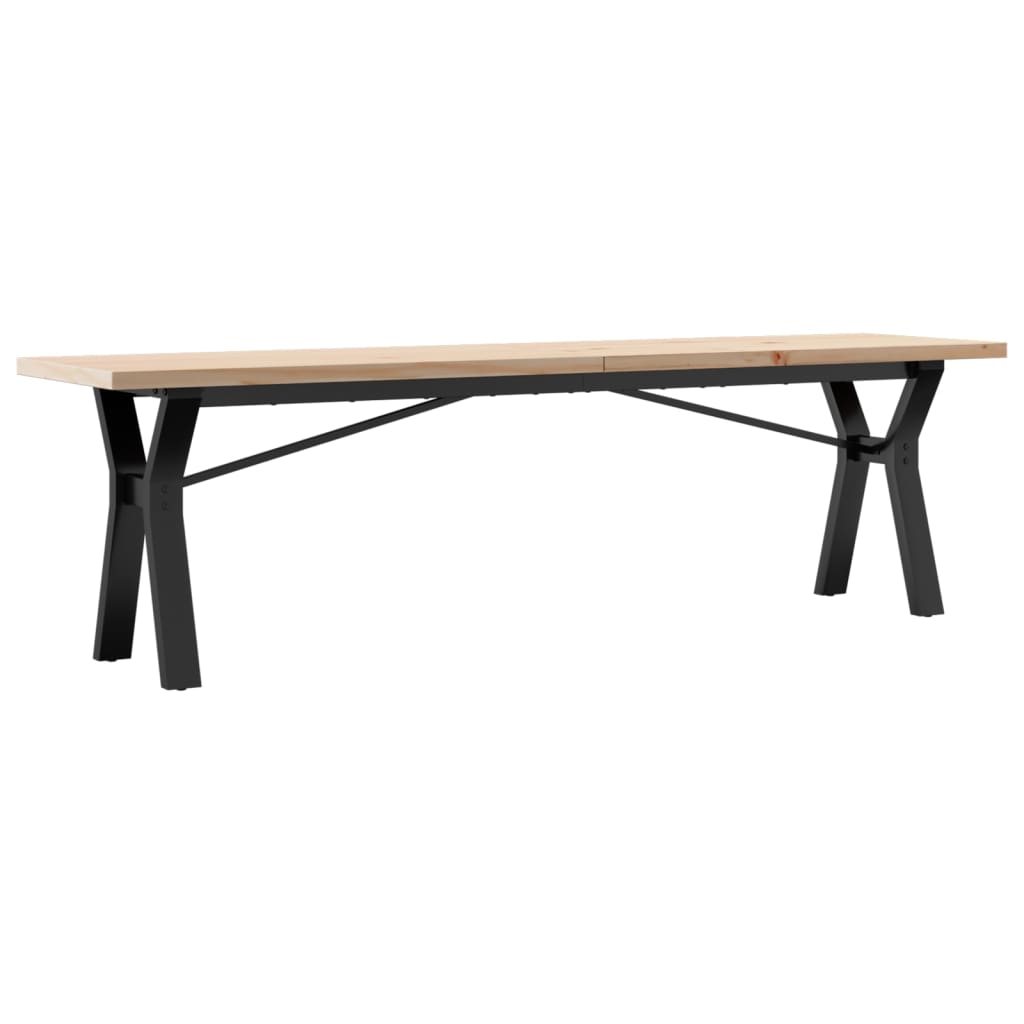 Salongbord Sofabord DIV. Y-ramme 160x40x45,5 cm heltre furu og støpejern