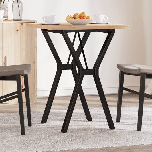Spisebord Y-ramme 60x60x75,5 cm heltre furu og stål