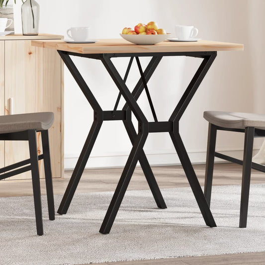 Spisebord Y-ramme 70x70x75,5 cm heltre furu og stål