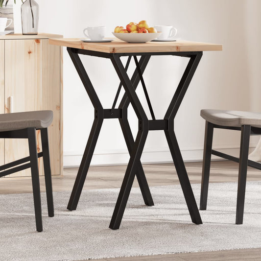 Spisebord Y-ramme 80x50x75,5 cm heltre furu og stål
