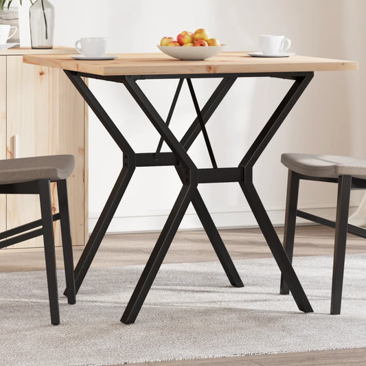 Spisebord Y-ramme 80x80x75,5 cm heltre furu og stål