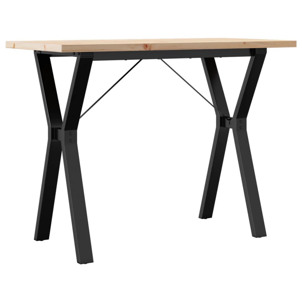 Spisebord Kjøkkenbord Tre Y-ramme 100x50x75,5 cm heltre furu og støpejern
