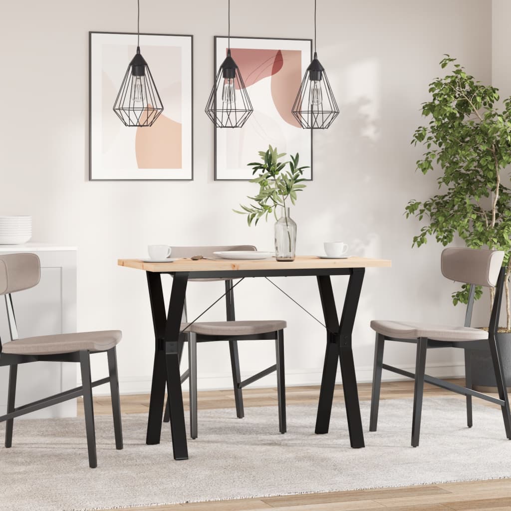 Spisebord Kjøkkenbord Tre Y-ramme 100x50x75,5 cm heltre furu og støpejern