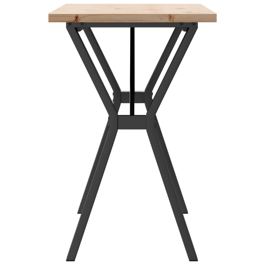 Spisebord Kjøkkenbord Tre Y-ramme 100x50x75,5 cm heltre furu og støpejern