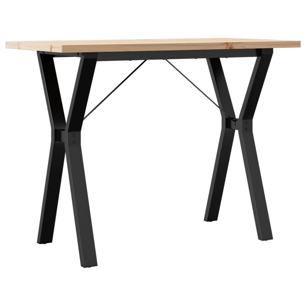 Spisebord Kjøkkenbord Tre Y-ramme 100x50x75,5 cm heltre furu og støpejern